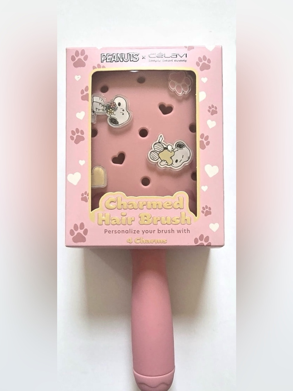 Peanuts Snoopy Removeable Charms + Detachable Hair Brush Cleaner